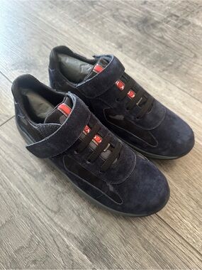 Prada America’s Cup Linea Rossa Junior Sneakers EU 32 Navy Camo NIB